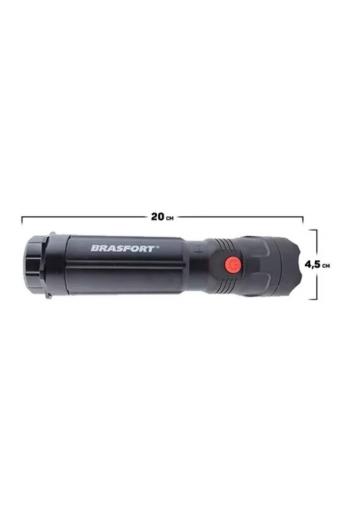 Lanterna led Cops policia Com Luz Auxiliar 4 Pilhas Palito Brasfort