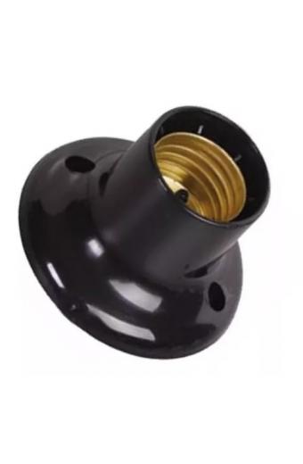 Soquete E27 C/Pescoço Reto Preto