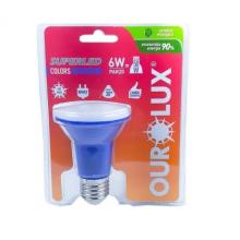 Lampada Led Par20 6W Color Azul Mutitensão Ourolux 