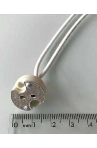 Soquete G6.35 Dicróica C/ Mica e Fio Lucchi
