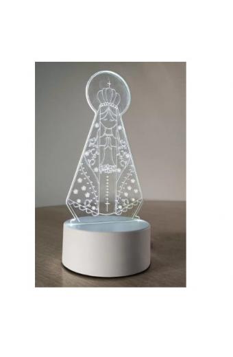 Luminaria Led 3D Abajur Tomada ( Nossa Senhora Aparecida ) 3 TONS 3K/4K/65K