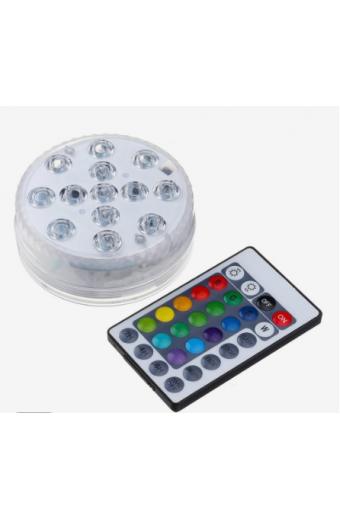Luminaria Led Piscina RGB Controle Remoto  A Pilhas ( 3 X Palito ) IP68