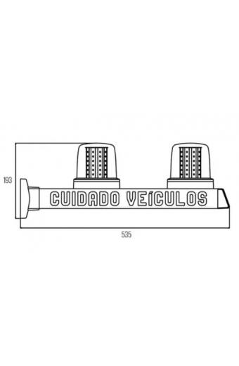 Led Sinalizadora Garagem GiroLed Vermelho e Ambar Iluctron