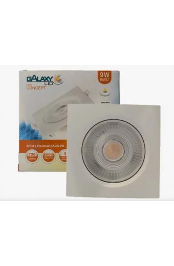 Led Spot Quadrado 9W 3000K Galaxy